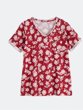 Market&Spruce Red Floral Pocket Tee